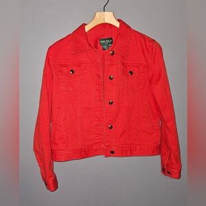 Ralph Lauren Vintage Redcollar jean Jacket Cotton Petite Medium